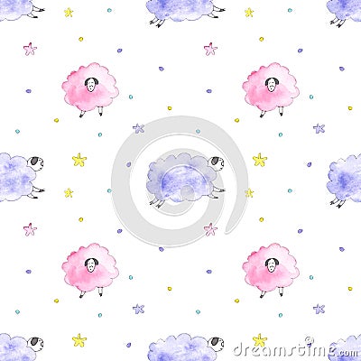 Sleeping sheep pattern Stock Photo